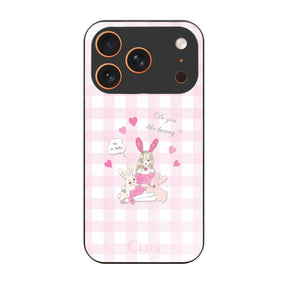 iPhone17ProMax ガラス 強化ガラスケース バニーガール ピンクチェック