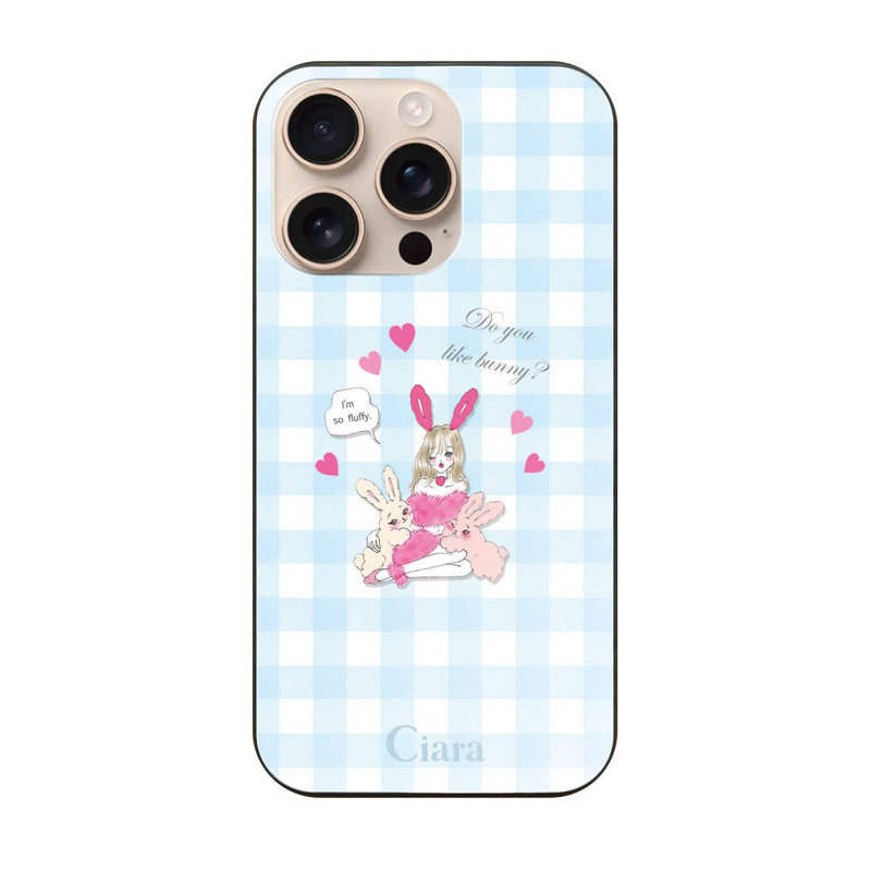 iPhoneケース ガラス 強化ガラスケース バニーアンドガール