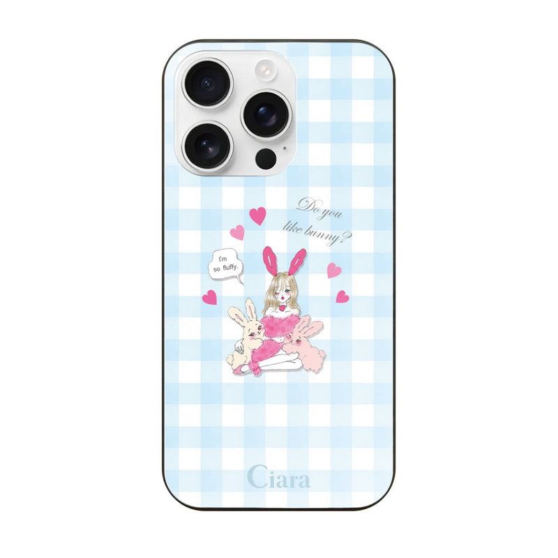 iPhoneケース ガラス 強化ガラスケース バニーアンドガール