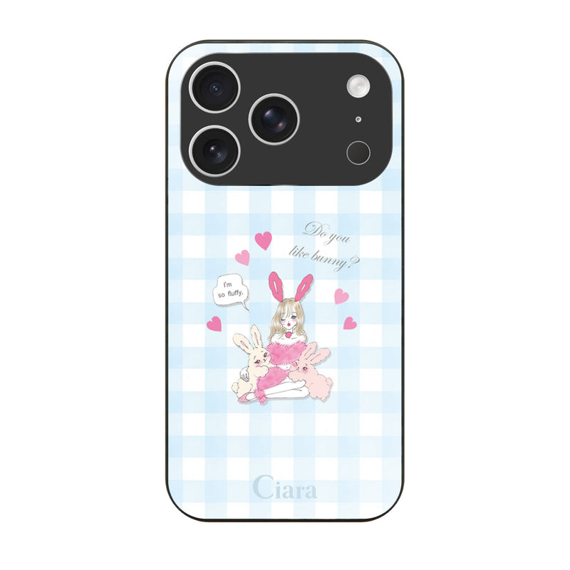 iPhoneケース ガラス 強化ガラスケース バニーアンドガール