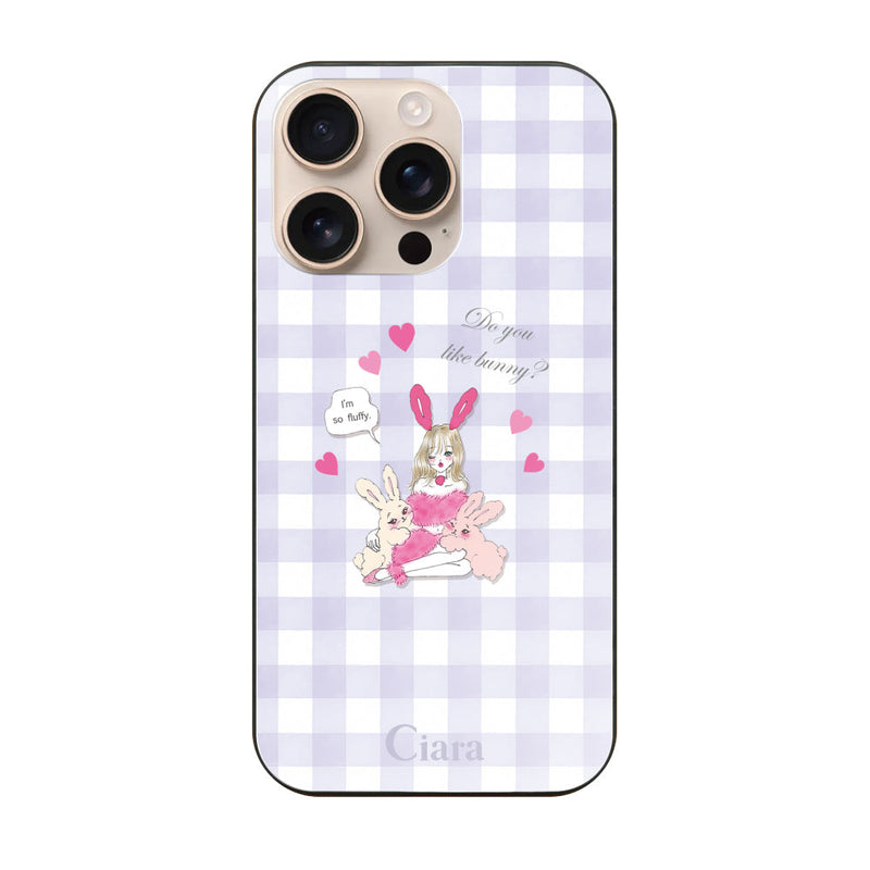 iPhoneケース ガラス 強化ガラスケース バニーアンドガール