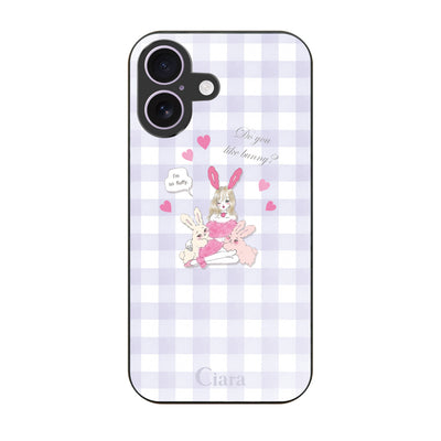 iPhoneケース ガラス 強化ガラスケース バニーアンドガール