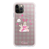 iPhoneX/XS クッションバンパー 耐衝撃クリアケース バニーガール ピンク