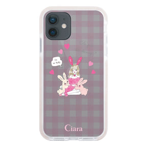 iPhoneXR クッションバンパー 耐衝撃クリアケース バニーガール ピンク