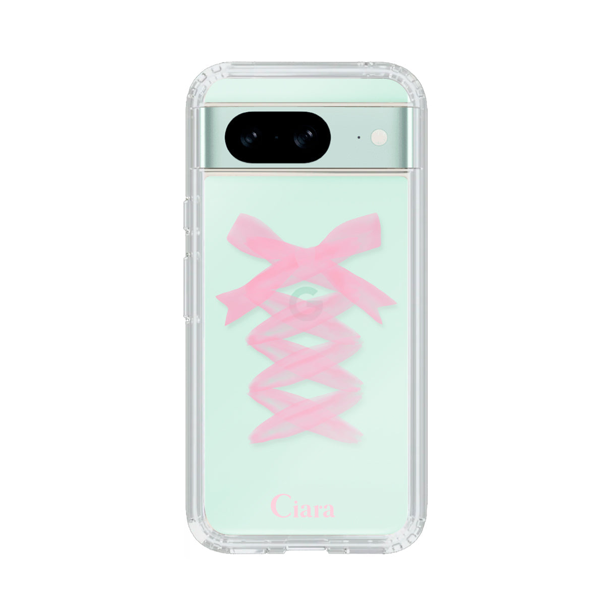GooglePixelケース】 クリア LACE UP RIBBON(レースアップリボン