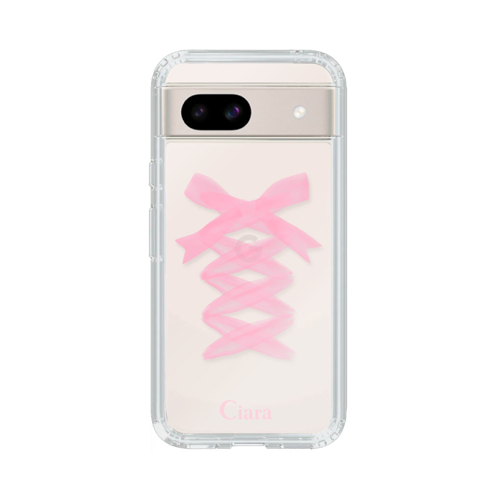 GooglePixelケース】 クリア LACE UP RIBBON(レースアップリボン