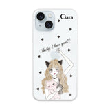 iPhone15Plus ハイブリッド クリアケース ブラックキャットガール クリア
