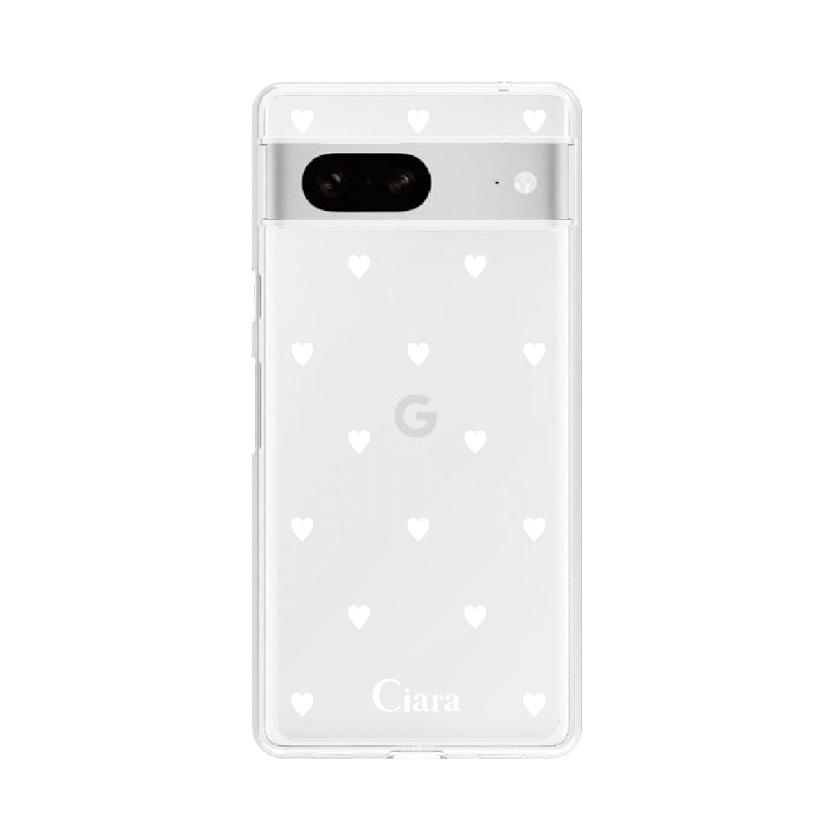 GooglePixel7 クリアケース スウィートハート ホワイト