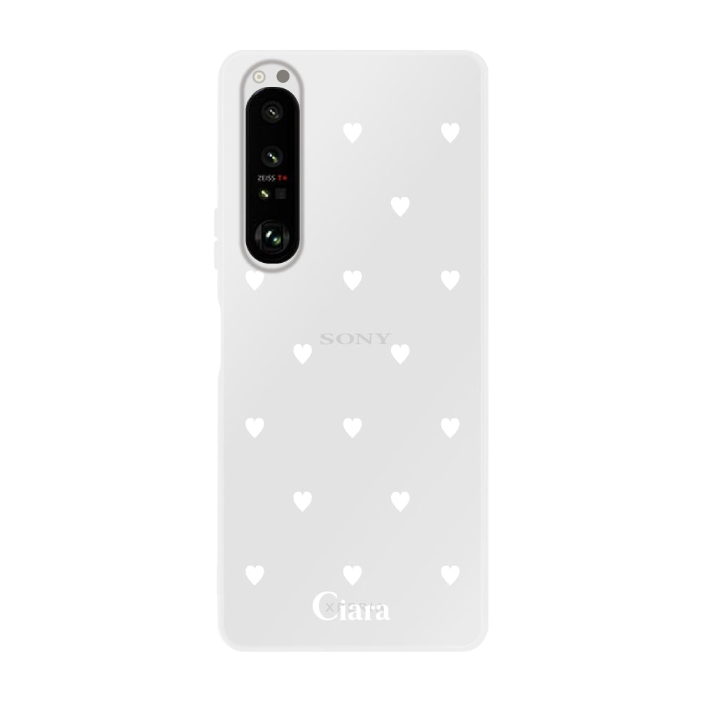 Xperia1Ⅱ クリアケース スウィートハート ホワイト
