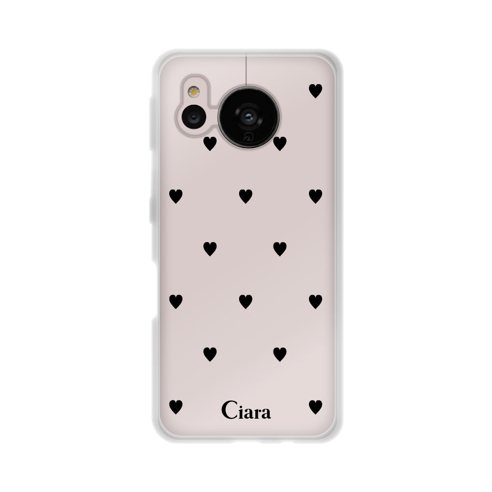 AQUOSSENSE7ケース クリアケース スウィートハート ブラック