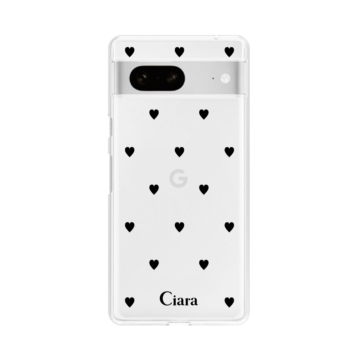 GooglePixel7 クリアケース スウィートハート ブラック