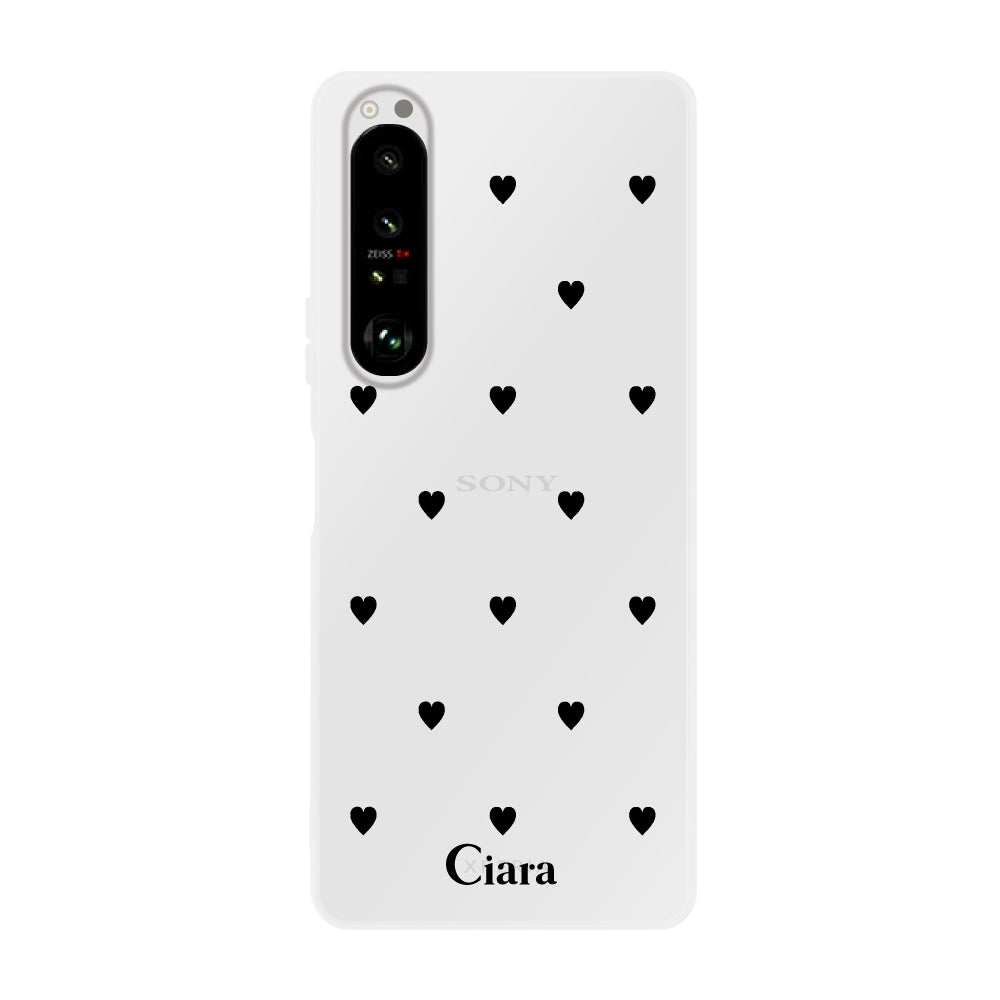 Xperia1Ⅱ クリアケース スウィートハート ブラック