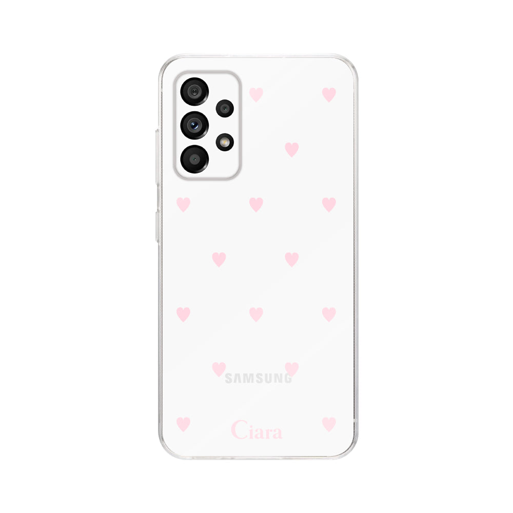 GalaxyA53ケース クリアケース スウィートハート ピンク