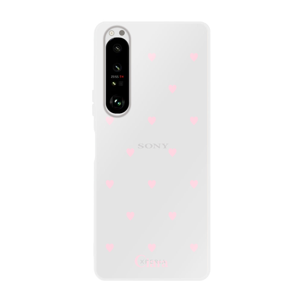 Xperia1Ⅱ クリアケース スウィートハート ピンク