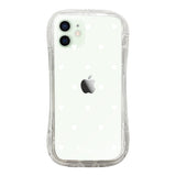 iPhone12mini TPUグリップ クリアケース スウィートハート ホワイト