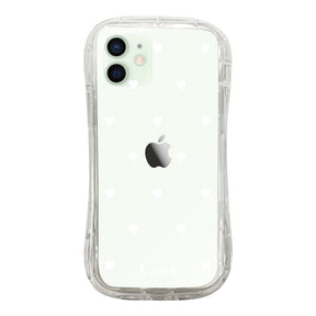 iPhone12mini TPUグリップ クリアケース スウィートハート ホワイト