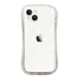 iPhone14 TPUグリップ クリアケース スウィートハート ホワイト
