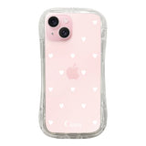 iPhone15 TPUグリップ クリアケース スウィートハート ホワイト