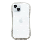 iPhone15Plus TPUグリップ クリアケース スウィートハート ホワイト