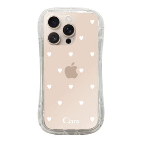 iPhone16Pro TPUグリップ クリアケース スウィートハート ホワイト