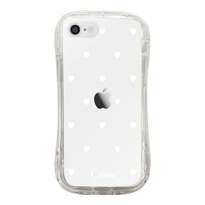 iPhone7/8/SE2/SE3 TPUグリップ クリアケース スウィートハート ホワイト