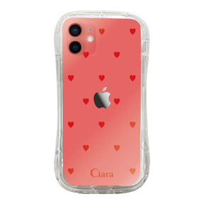 iPhone11 TPUグリップ クリアケース スウィートハート ブラック