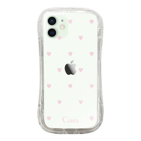 iPhone12mini TPUグリップ クリアケース スウィートハート ピンク