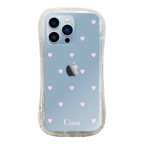 iPhone13ProMax TPUグリップ クリアケース スウィートハート ピンク