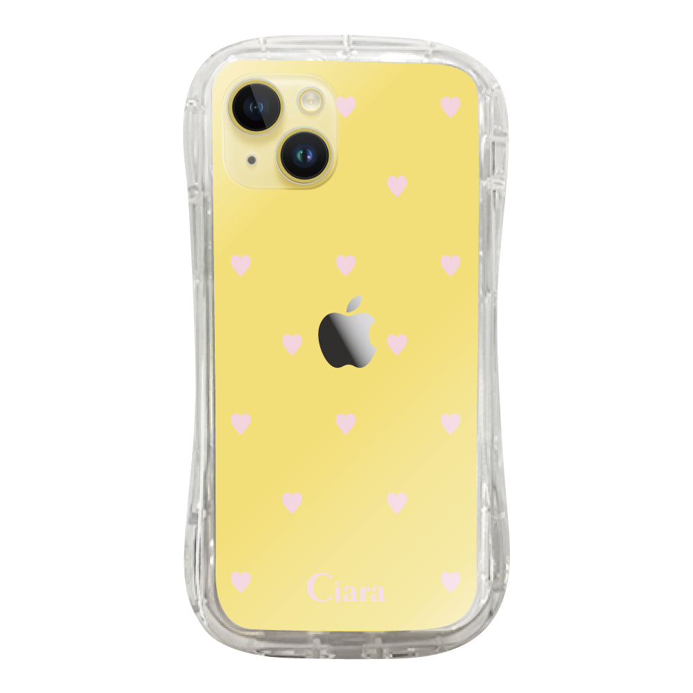 iPhone14Plus TPUグリップ クリアケース スウィートハート ピンク