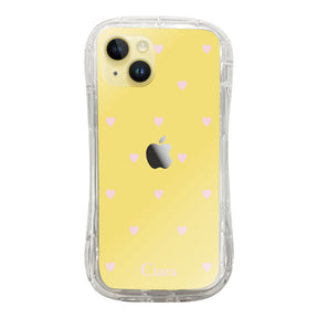 iPhone14Plus TPUグリップ クリアケース スウィートハート ピンク