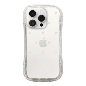 iPhone15ProMax TPUグリップ クリアケース スウィートハート ピンク