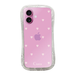 iPhone16 TPUグリップ クリアケース スウィートハート ピンク
