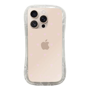 iPhone16Pro TPUグリップ クリアケース スウィートハート ピンク