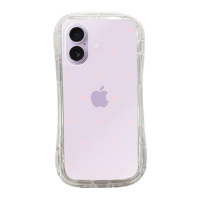 iPhone17 TPUグリップ クリアケース スウィートハート ピンク