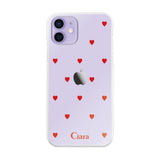 iPhone12/12Proケース ハイブリッド クリアケース スウィートハート レッド