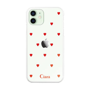 iPhone12miniケース ハイブリッド クリアケース スウィートハート レッド