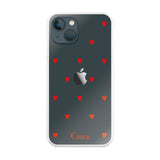iPhone13miniケース ハイブリッド クリアケース スウィートハート レッド