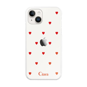 iPhone14ケース ハイブリッド クリアケース スウィートハート レッド