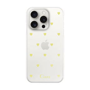 iPhone15ProMaxケース ハイブリッド クリアケース スウィートハート イエロー