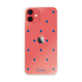 iPhone11ケース ハイブリッド クリアケース スウィートハート ブルー