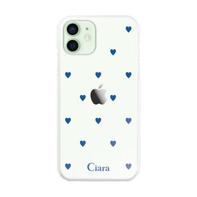 iPhone12miniケース ハイブリッド クリアケース スウィートハート ブルー