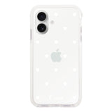 iPhone16 クッションバンパー 耐衝撃クリアケース スウィートハート ホワイト