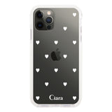 iPhoneX/XS クッションバンパー 耐衝撃クリアケース スウィートハート ホワイト