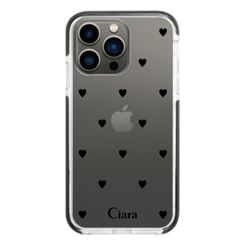 iPhoneケース クッションバンパー 耐衝撃クリアケース スウィートハート