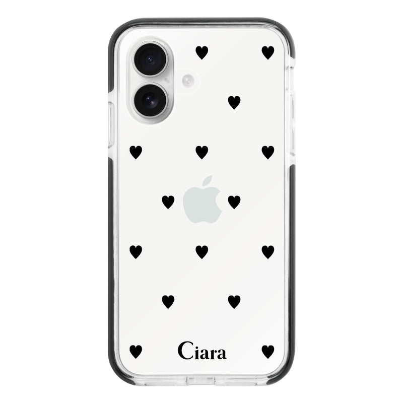 iPhoneケース クッションバンパー 耐衝撃クリアケース スウィートハート