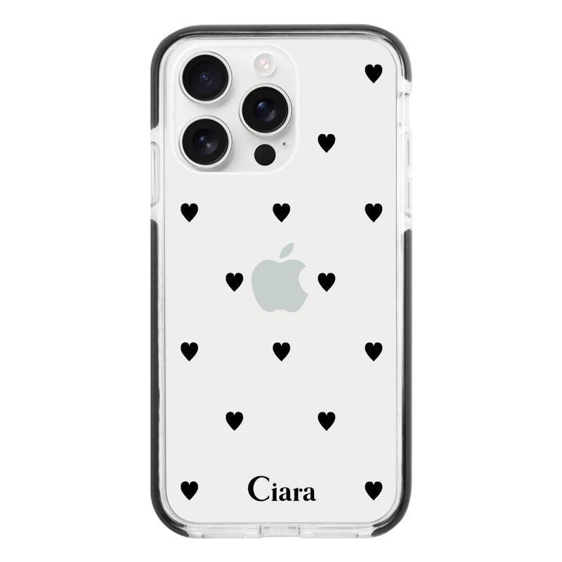 iPhoneケース クッションバンパー 耐衝撃クリアケース スウィートハート