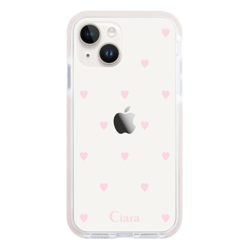 iPhoneケース クッションバンパー 耐衝撃クリアケース スウィートハート