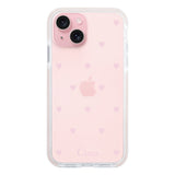 iPhone15 クッションバンパー 耐衝撃クリアケース スウィートハート ピンク