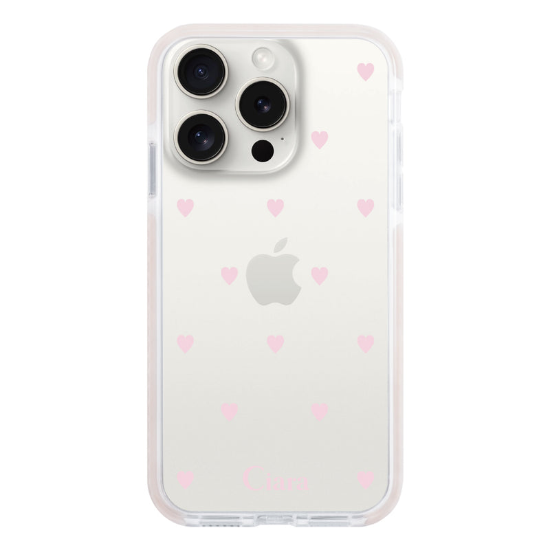 iPhoneケース クッションバンパー 耐衝撃クリアケース スウィートハート