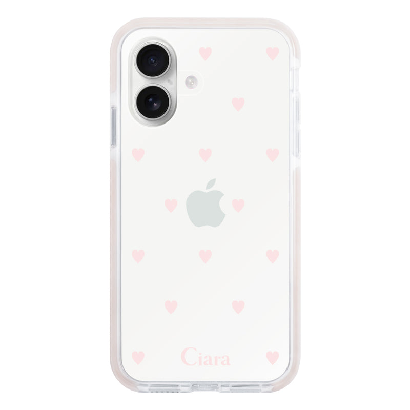 iPhoneケース クッションバンパー 耐衝撃クリアケース スウィートハート